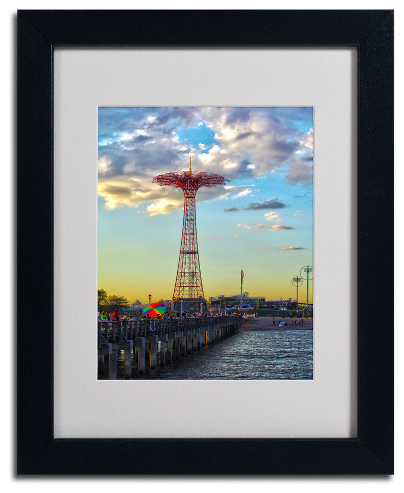 'Coney Island' Matted Framed Canvas Art by CATeyes