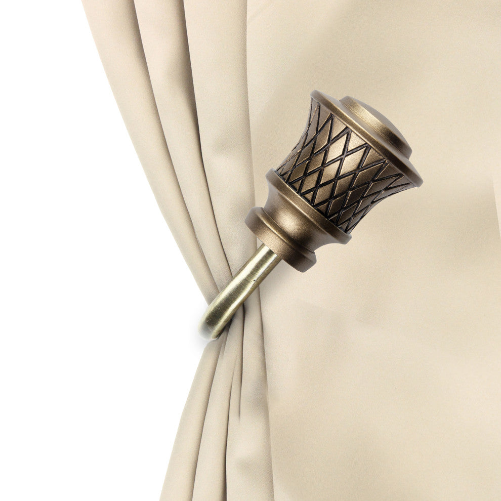 Verena Curtain Holdback, Pair, Antique Brass