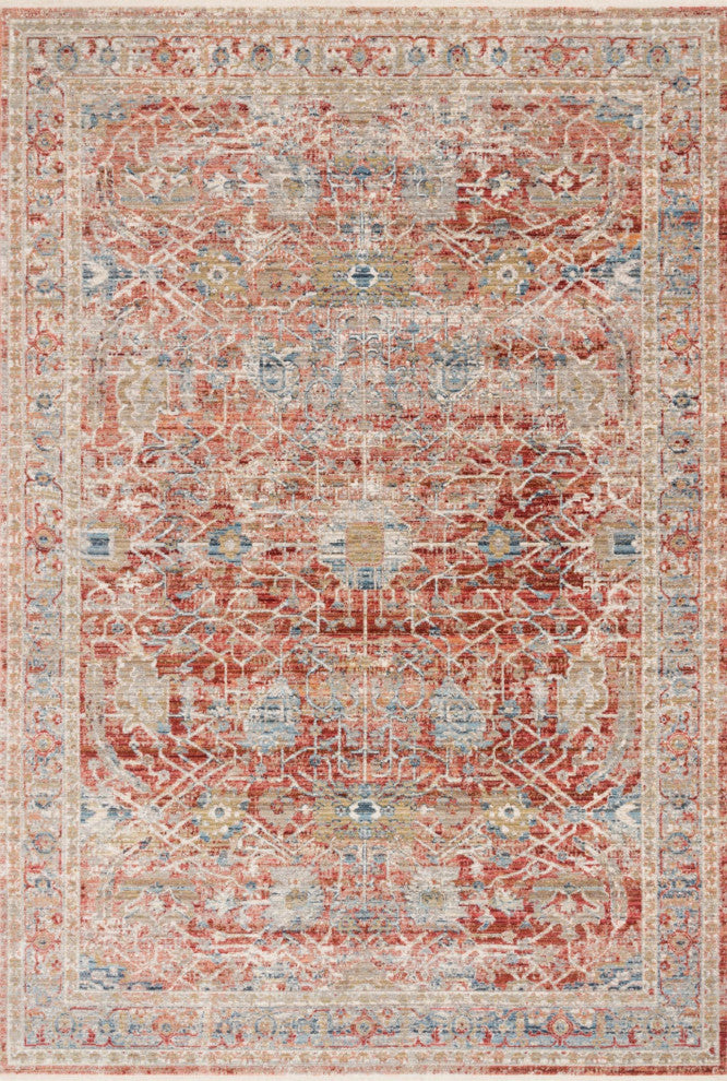 Red/Ivory Polyester Claire Area Rug by Loloi, 11'6"x15'7"