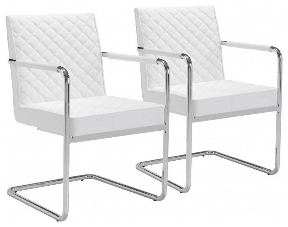Quilt Dining Chair, Set of 2 White