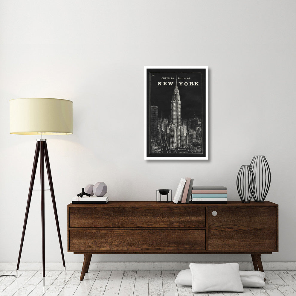 "Blueprint Map New York Chrysler Building Black" Print by Sue Schlabach, 26"x38"