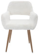 Dining Chairs With Faux Fur, Mid Century Side Chairs With Solid Steel Leg