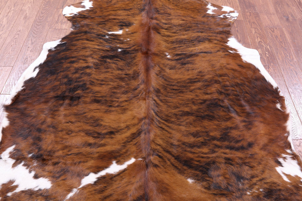 6' 11" X 6' 1" Brindle Natural Cowhide Rug C2224