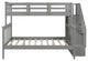 Gray Twin Over Full Contemporary Bunk Bed With Stairs And Shelves