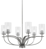 Cavella 6-Light Chandelier, Graphite, 4" Clear Bubble Glass