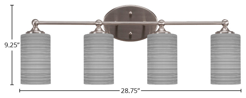 Capri 4-Light Bath Bar, Brushed Nickel/Gray Matrix