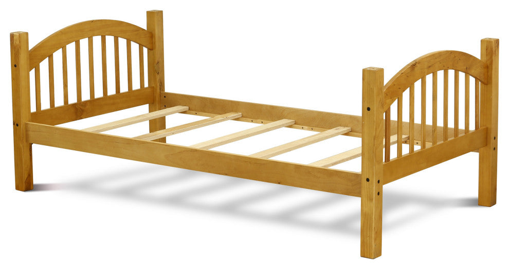 Verona Twin Bunk Bed In Natural Oak Finish