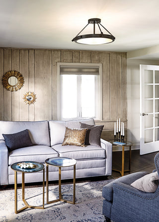 Hinkley Collier 4-Light Medium Semi-Flush Mount 3382BX, Black Oxide