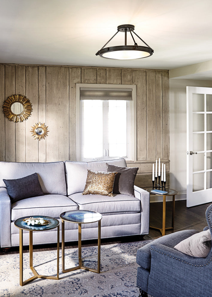 Hinkley Collier 4-Light Medium Semi-Flush Mount 3382BX, Black Oxide