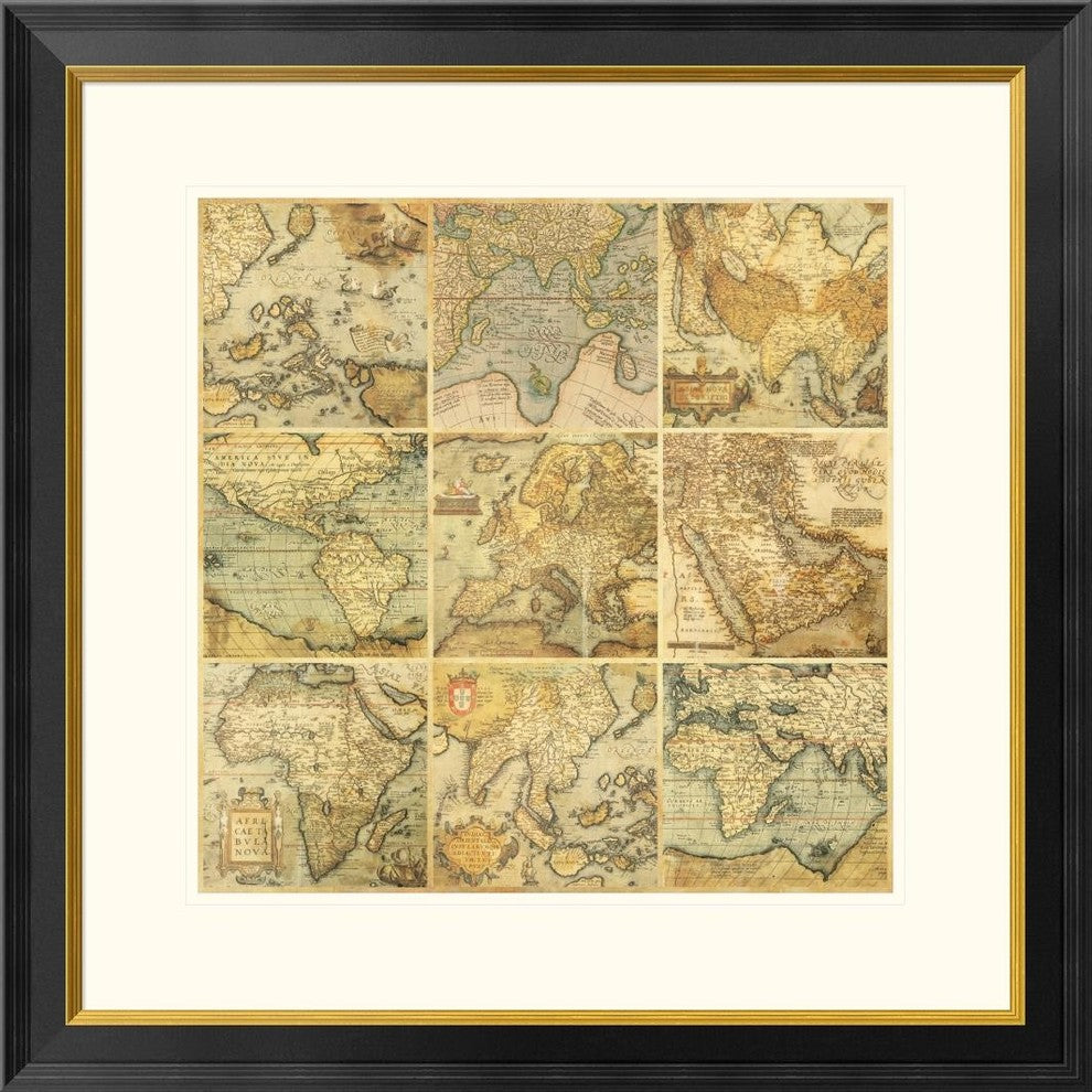 "Around the World I" Framed Digital Print by Joannoo, 28x28"
