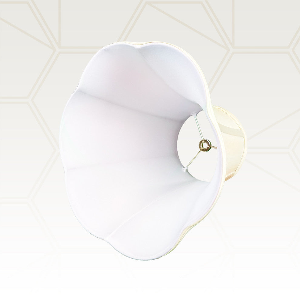 Royal Designs Bottom Outside Scallop Bell Lamp Shade, Eggshell, 8x16x13