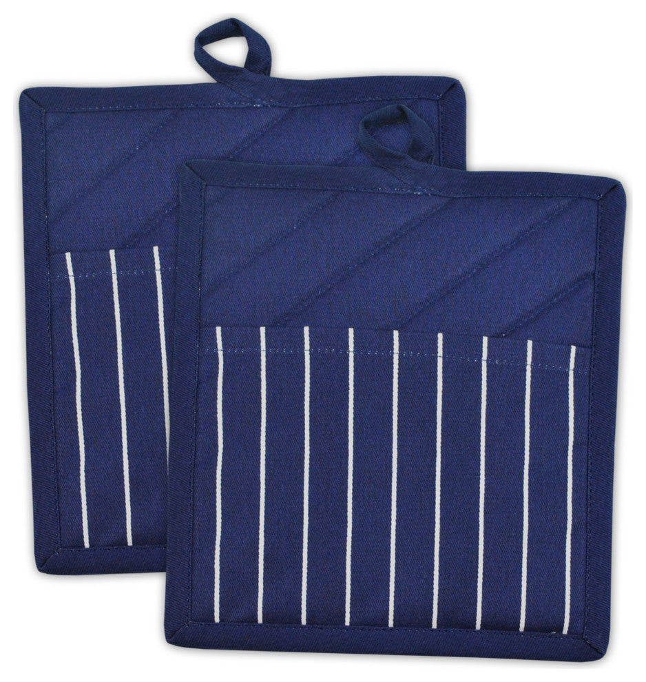 DII Nautical Blue Stripe Chef Potholder (Set of 2)