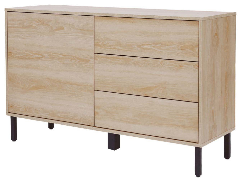 Cairo 47.5" Wide 3 Drawer Sideboard, Oak