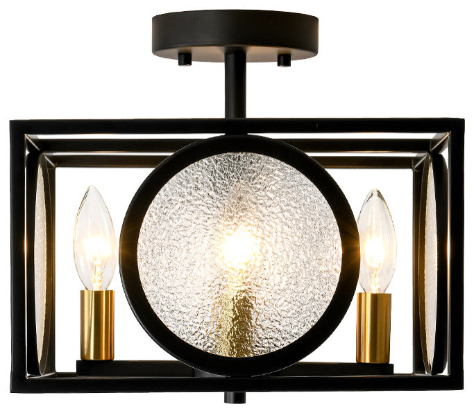 Modern Farmhouse 4- Light Square Water Glass Semi Flush Mount