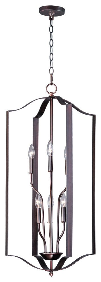 Maxim 10038 Provident 6 Light 18"W Taper Candle Pendant - Satin Nickel
