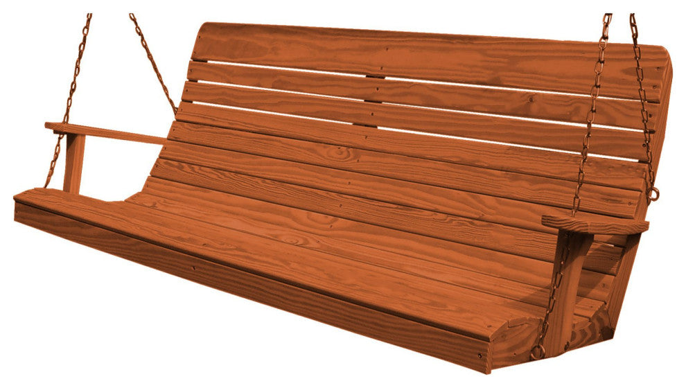 Pressure Treated Pine Highback Swing, Redwood Stain, 5 Foot