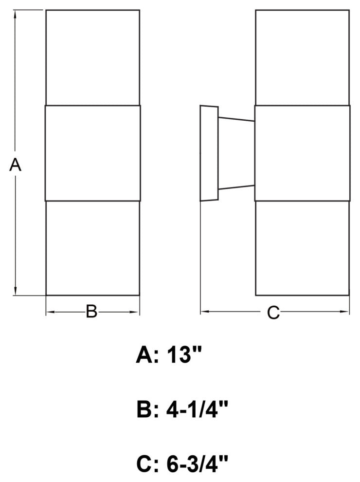 Vaxcel Lighting T0747 Chiasso 13" Tall LED Outdoor Wall Sconce - Textured Black
