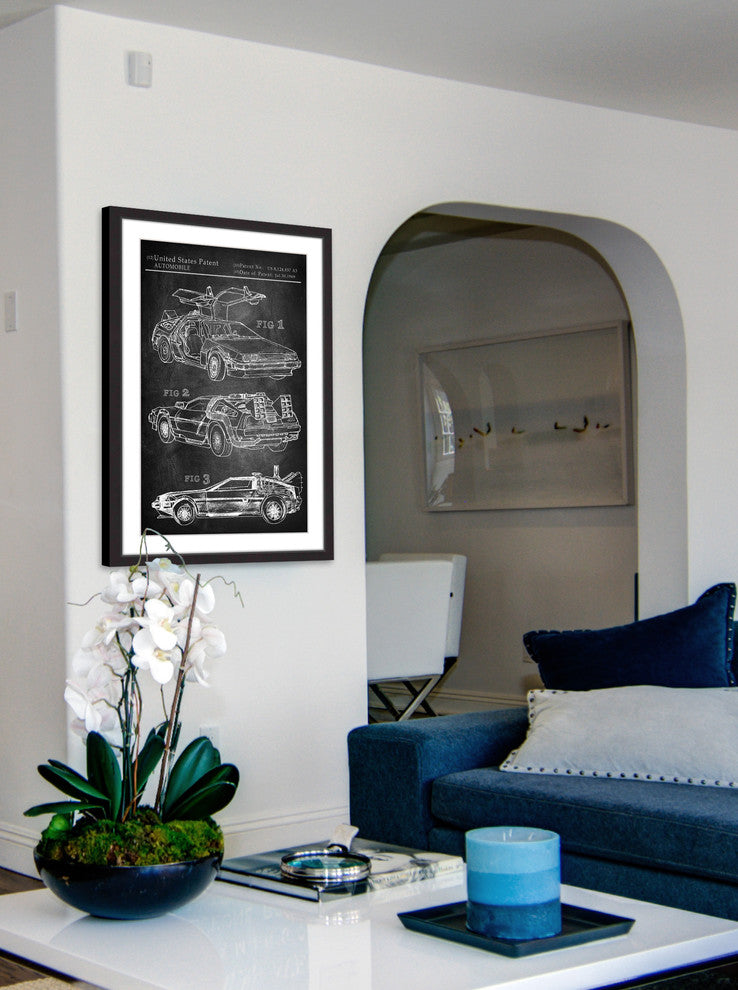 "Back to the Future Car" Framed Painting Print, 16"x24"