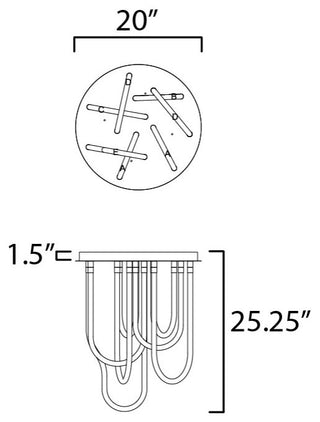 ET2 E24987 Soleil 20"W Flush Mount Ceiling Fixture - Polished Chrome