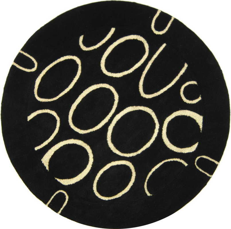 Safavieh Soho soh714a Rug, Black/Ivory, 6'0"x6'0" Round