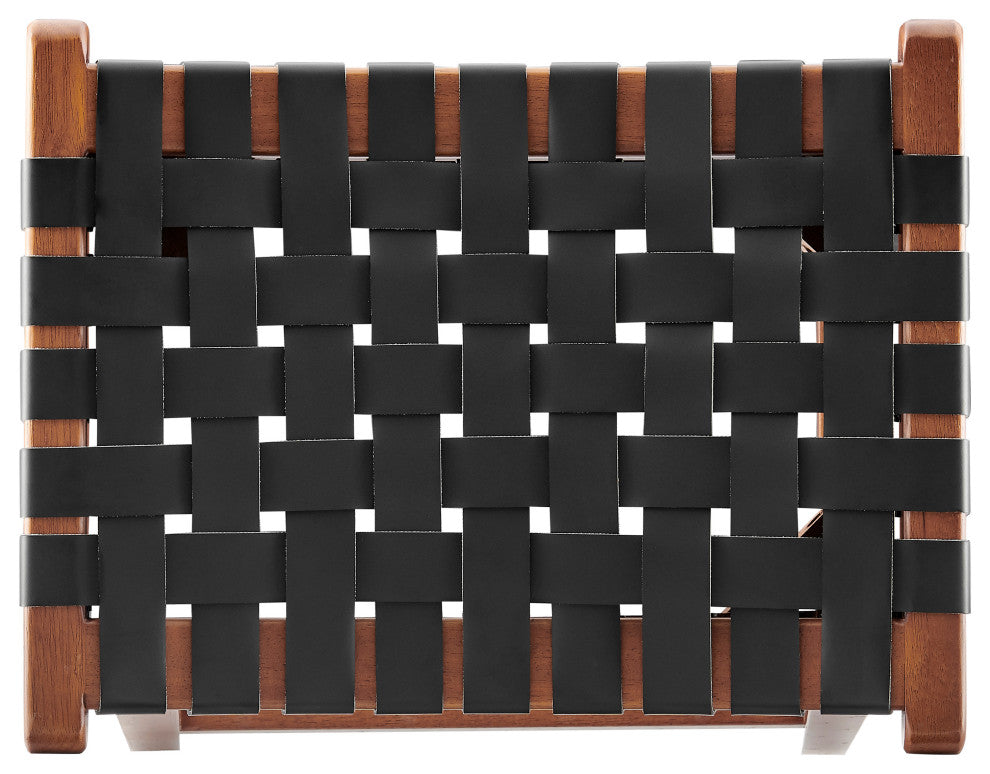 Marco PU Backless Counter Stool, Black/Medium Brown