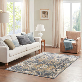 Gewnee Dakota Tiled Border Area Rug, 8x10'