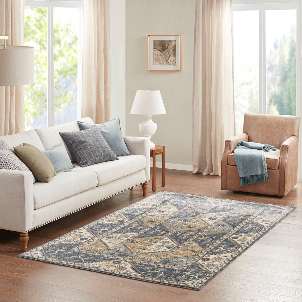 Gewnee Dakota Tiled Border Area Rug, 8x10'