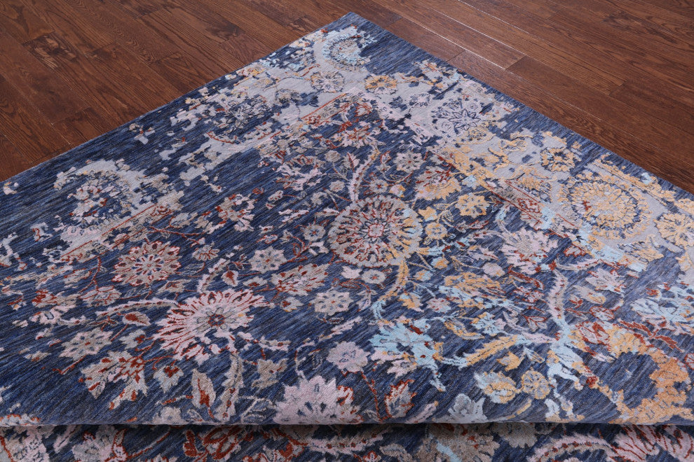 8' 1" X 10' 0" Persian Hand Knotted Wool and Silk Rug Q11794