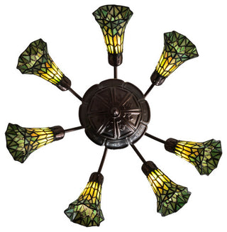 24 Wide Tiffany Pond Lily 7 Light Chandelier