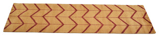 Hand Knotted Wool Area Rug Geometric Gold Red
