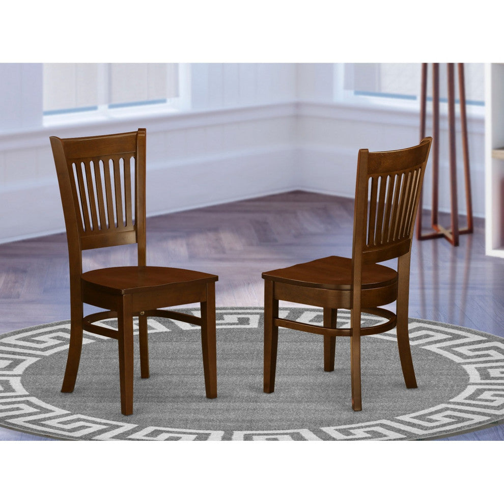 Vancouver Wood Seat Dining Chairs, Espresso Finish Set of 2