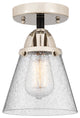 Small Cone Semi-Flush Mount, Black Polished Nickel, Seedy, Seedy