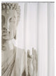 Taupe Fabric Shower Curtain, Buddha
