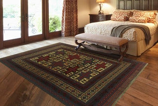 Semi Antique Rayan Beige/Burgundy Rug, 6'5x8'9