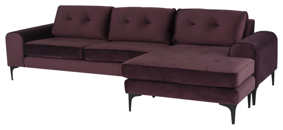 Colyn Mulberry Fabric Sectional Sofa, HGSC636