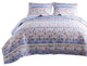 Benzara BM282009 Microfiber King Quilt Set, Floral Print, Lace Trim, Multicolor
