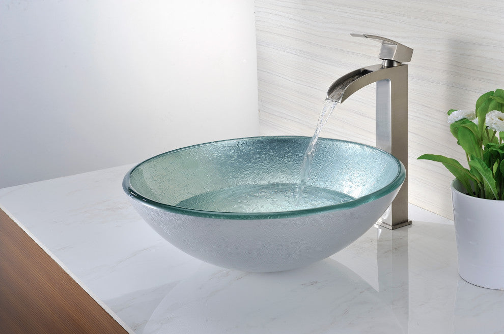 ANZZI Komupau Series Deco-Glass Bathroom Vessel Sink