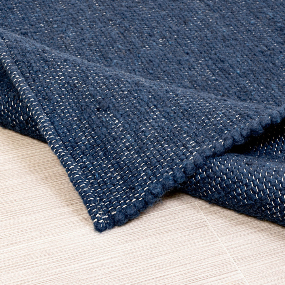 Casual Wool Rug Navy Blue 5'' X 7'' Elements