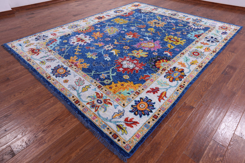 9' 5" X 11' 9" Handmade Turkish Oushak Wool Rug - Q14819
