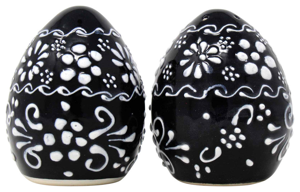 Encantada Handmade Salt & Pepper Shakers, Ink