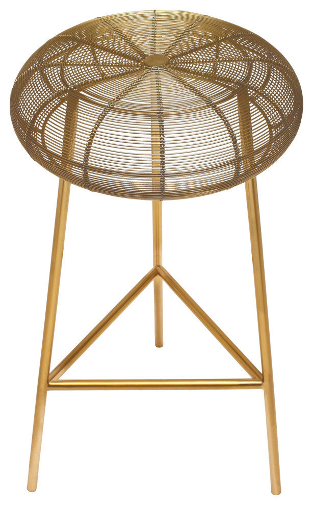 Tuscany Durable Metal Stool, Gold, Counter Height