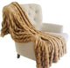 Plutus Beige Tissavel Mink Faux Fur Handmade Luxury Throw