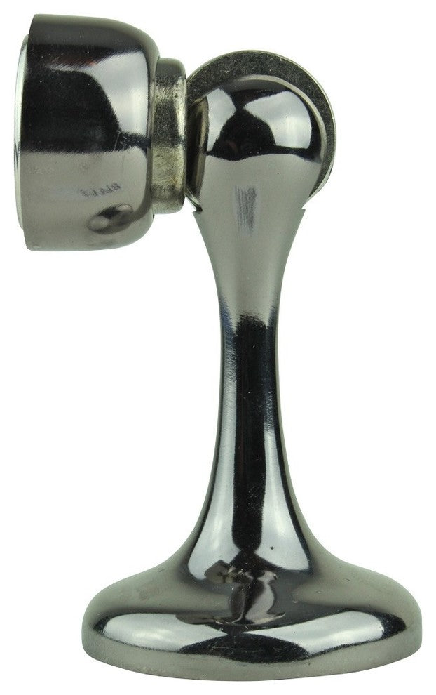 Magnetic Door Stop Safety Catch Black Nickel Zinc Alloy Pack of 2