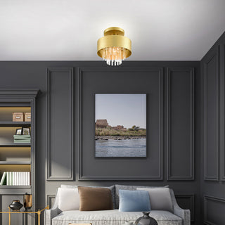 Livex Lighting Orenburg 3 Light Natural Brass Semi-Flush