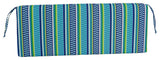 51"X19" Patterned Outdoor Spun Polyester Loveseat Cushion, Pike Azure