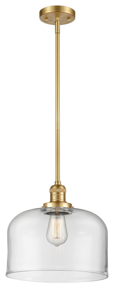 Bell Mini Pendant, Satin Gold, Clear
