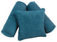 Double-Corded Solid Microsuede Throw Pillows With Inserts, Set of 3, Teal