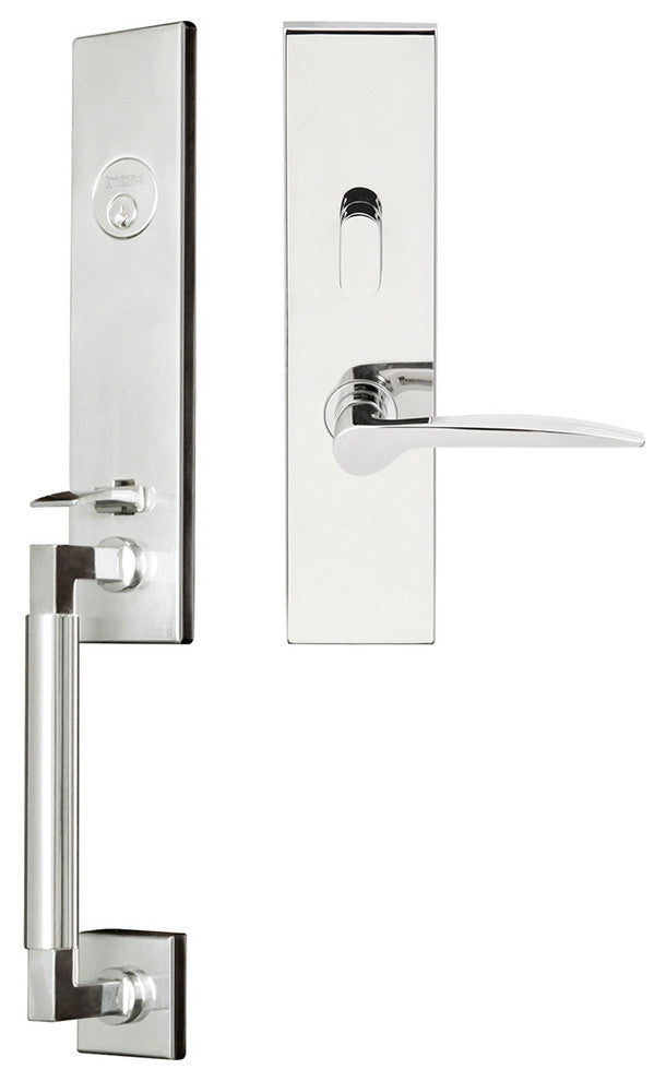Toronto Lever, Mortise Entry Handleset, RHR, Polished Stainless Steel