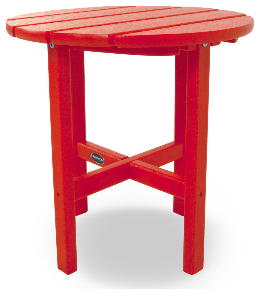 Polywood Round 18" Side Table, Sunset Red