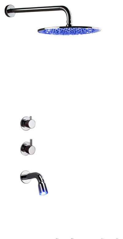 Juno LED Shower Set With Diverter, mixer and led spout, Available in 3 sizes, 8"